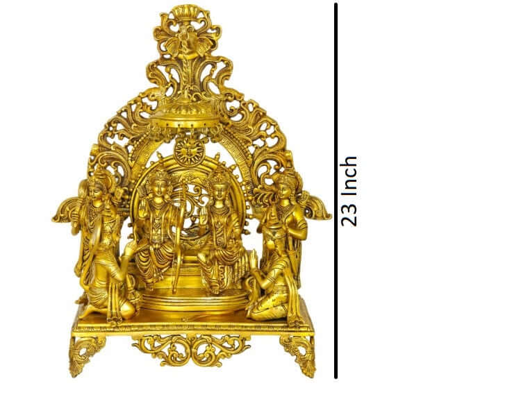 India Rama Durbar - Brass Statue,Height:23 Inch , Weight:25 Kg - Royalstuffs.com