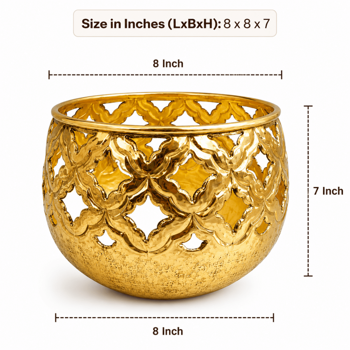 Luxurious Brass Decorative Flower Pot - 7 Inch for Indoor & Outdoor - Royalstuffs.com