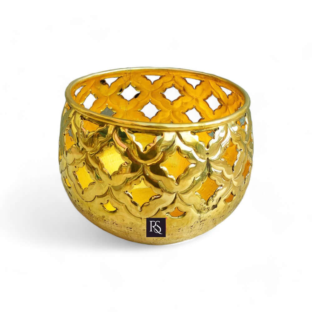 Luxurious Brass Decorative Flower Pot - 7 Inch for Indoor & Outdoor - Royalstuffs.com