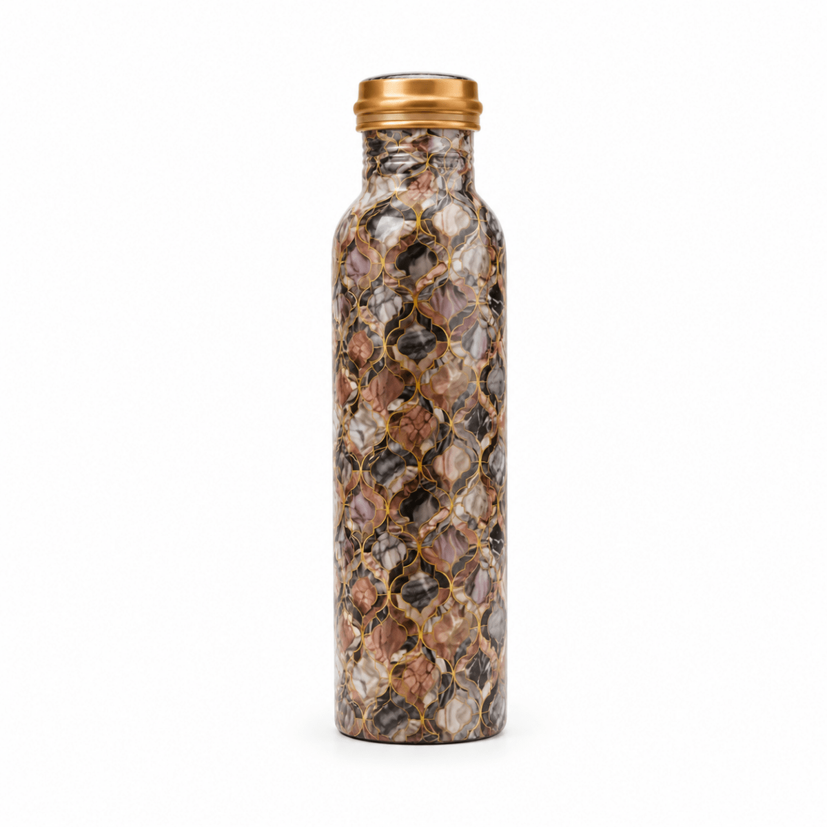 Meena Printed 1000ML Copper Water Bottle | Leak Proof Ayurvedic Drinkware - Royalstuffs.com