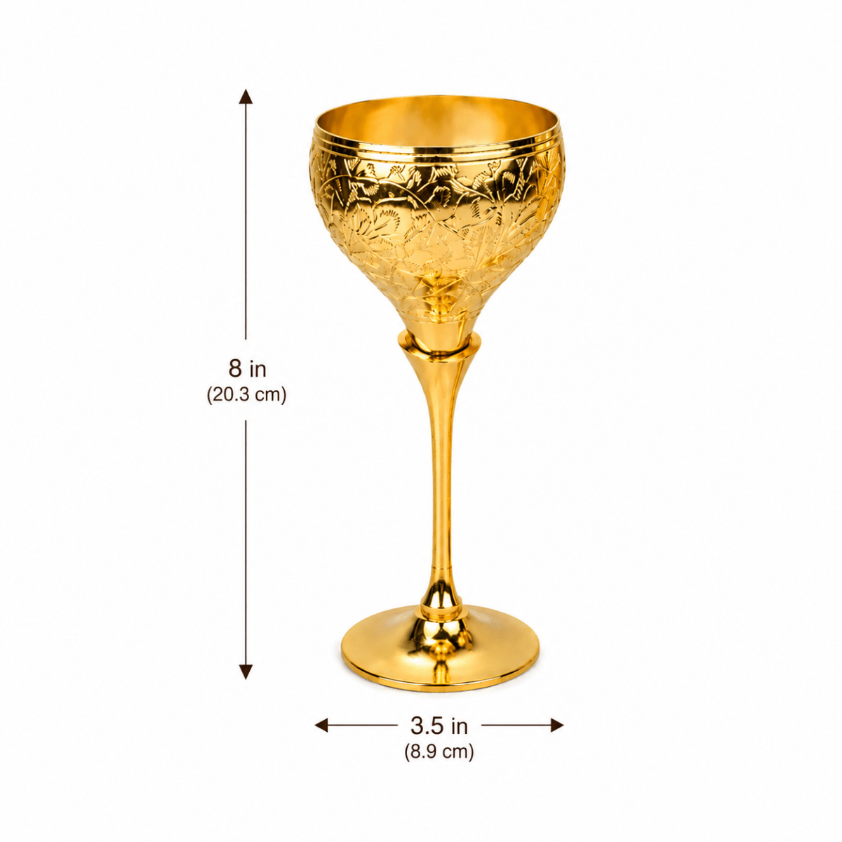 Pure Brass Set of 2 Royal Wine Glasses with Luxury Gift Box – Handcrafted Drinkware - Royalstuffs.com