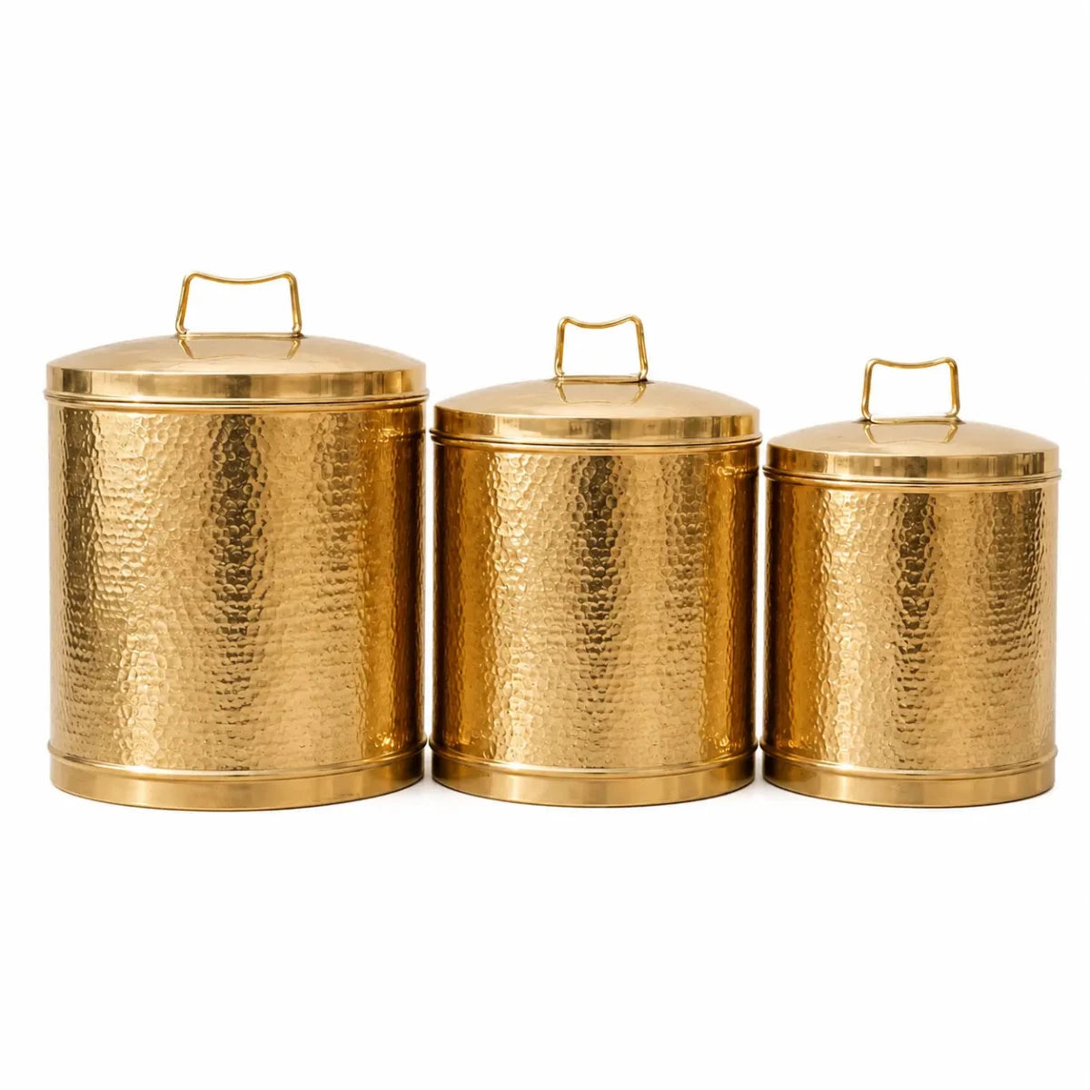 Pure Brass Storage Pawali Traditional Container Brass Container Brass Storage Box (set of 3) - Royalstuffs.com