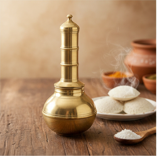 Premium Bronze Puttu Kudam - Preseasoned Puttu Maker with Steamer Plate