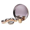 Royal Metallic Black Steel Dinner Thali Set – Copper & Steel, 8 Pc, 2.63 Kg - Royalstuffs.com
