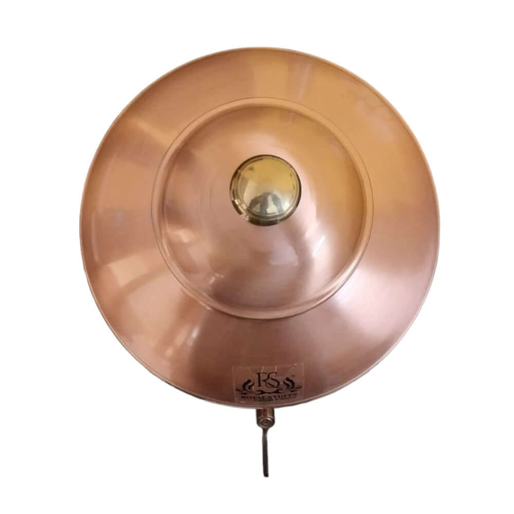 Top View of 5 Litre Pure Copper Matka Water Dispenser with Wide Mouth and Hammered Copper Design