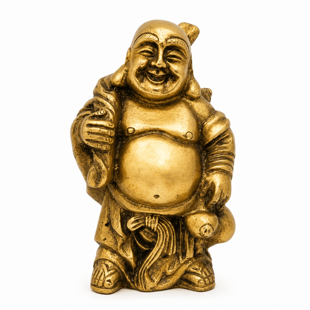 ROYALSTUFFS 1370 Gram Brass Statue and Sculpture Laughing Buddha for Good Luck and Prosperity - Royalstuffs.com