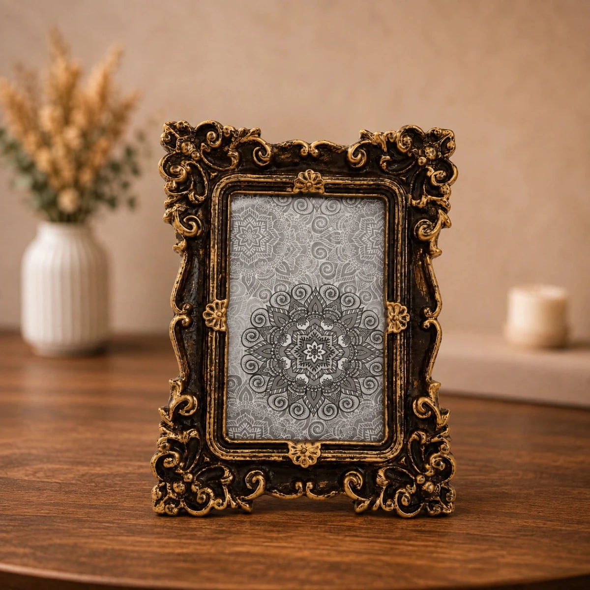 ROYALSTUFFS Antique Metal Photo Frame – 6×8 inch, Brown Antique - Royalstuffs.com