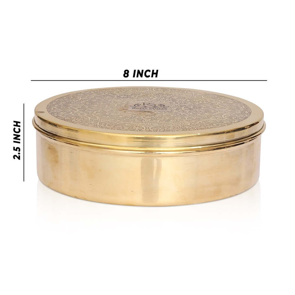 ROYALSTUFFS Brass chapati box, Puri Dibba - Royalstuffs.com