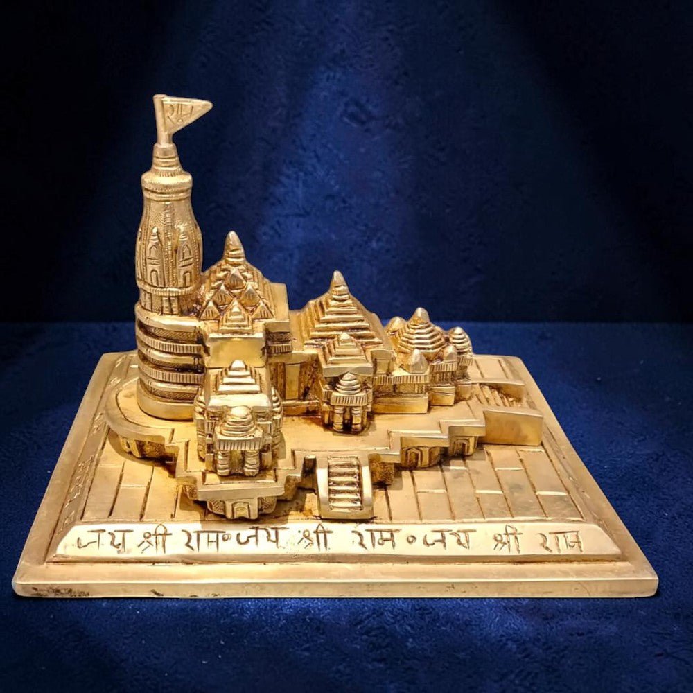 ROYALSTUFFS Brass Shri Ram Mandir Ayodhya Miniature for Home Decor Puja Mandir Decor Showpiece Gift Item (Weight - 2.6 Kgs) - Royalstuffs.com