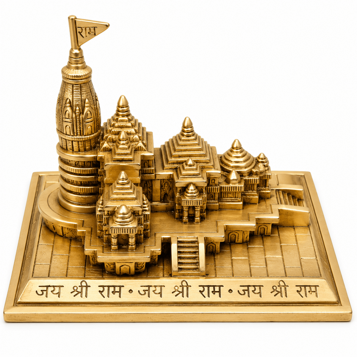 ROYALSTUFFS Brass Shri Ram Mandir Ayodhya Miniature for Home Decor Puja Mandir Decor Showpiece Gift Item (Weight - 2.6 Kgs) - Royalstuffs.com