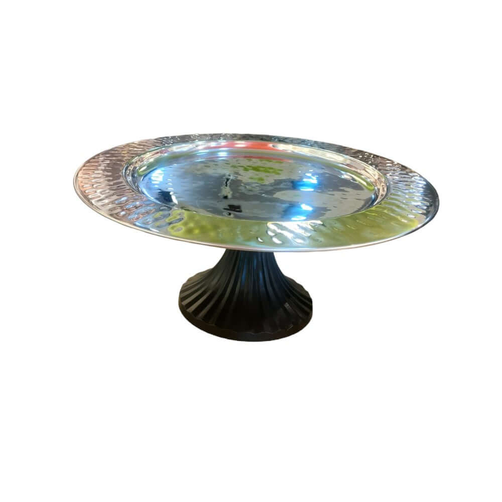 ROYALSTUFFS Cake Stand Single Tier – 13 inch Black Chrome Finish - Royalstuffs.com