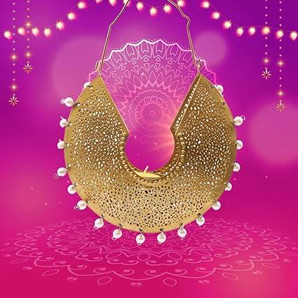 ROYALSTUFFS Chand Bali Candle Holder – 8×8x10 inches (Pearl Beaded) - Royalstuffs.com