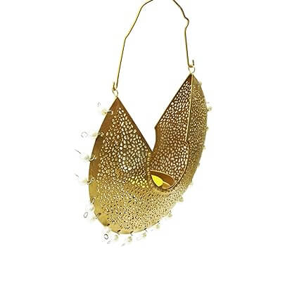 ROYALSTUFFS Chand Bali Candle Holder – 8×8x10 inches (Pearl Beaded) - Royalstuffs.com