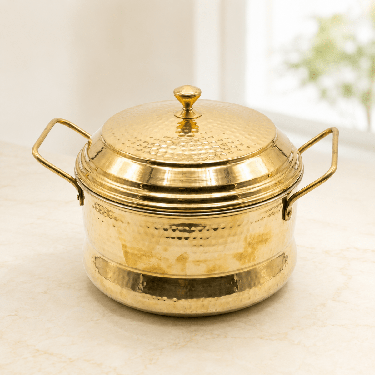 RoyalStuffs Handmade Brass Idli Maker with Pure Tin Coating (Kalai) – Medium Size Traditional Steamer - Royalstuffs.com