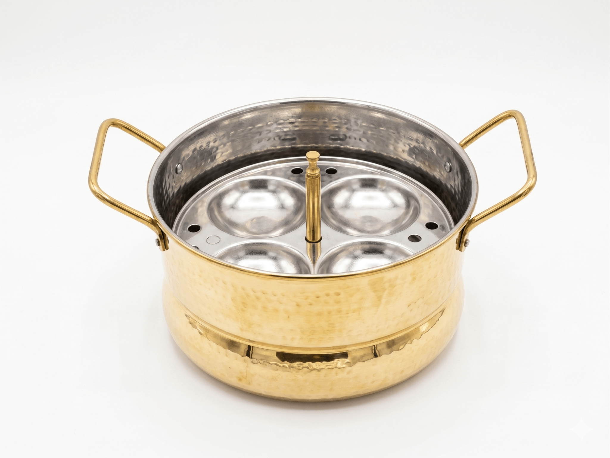 RoyalStuffs Handmade Brass Idli Maker with Pure Tin Coating (Kalai) – Medium Size Traditional Steamer - Royalstuffs.com