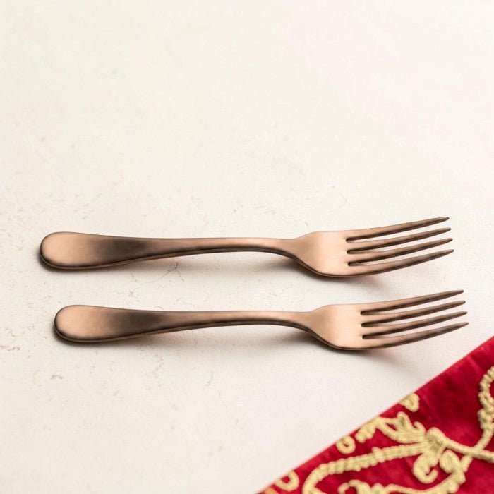 RoyalStuffs Handmade Pure Kansa Fork – 5.8 Inch Traditional Bronze Dining Fork - Royalstuffs.com