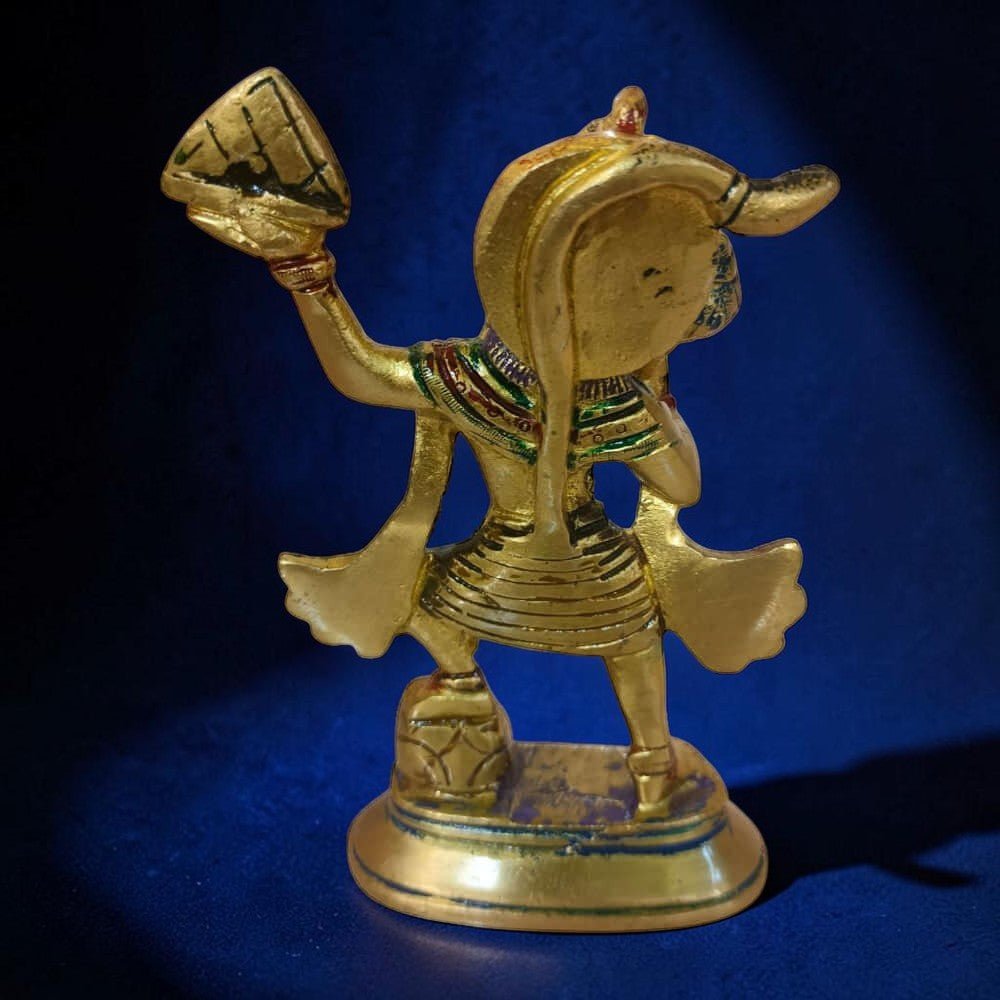 ROYALSTUFFS Hanuman murti Idol Brass / Bajrang Bali Idol to Protect from All Kind of Negative Energy/for Good Luck, Success and Prosperity (610 Gram) - Royalstuffs.com