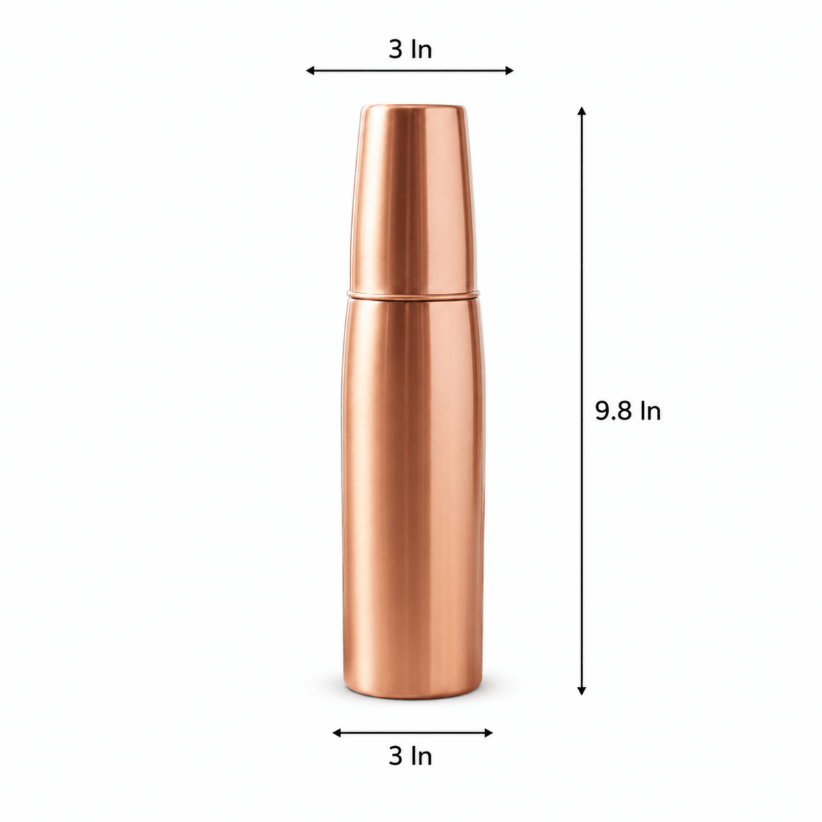 ROYALSTUFFS Premium Quality Copper Bottle with Glass for Water 1000ml - Royalstuffs.com