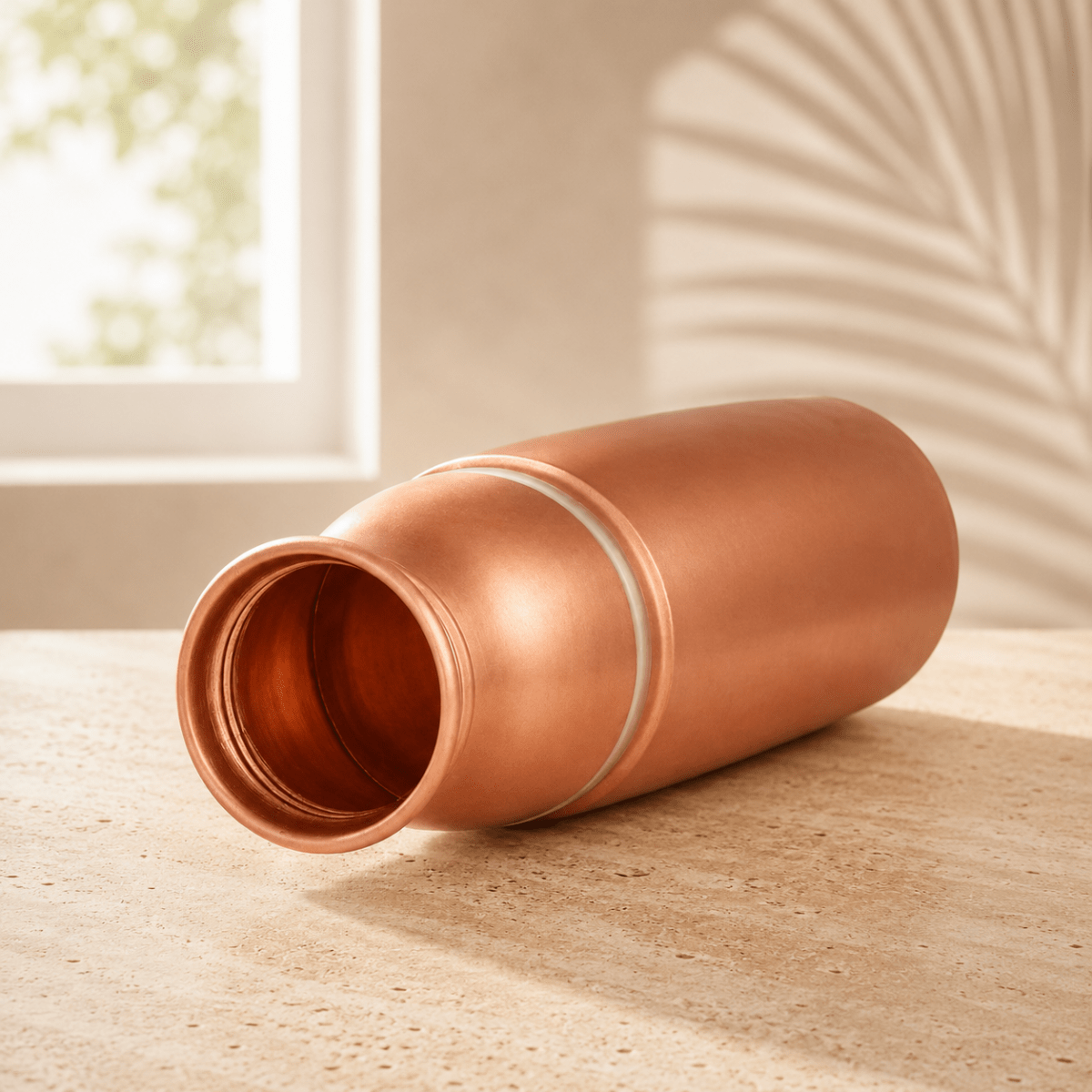 ROYALSTUFFS Premium Quality Copper Bottle with Glass for Water 1000ml - Royalstuffs.com