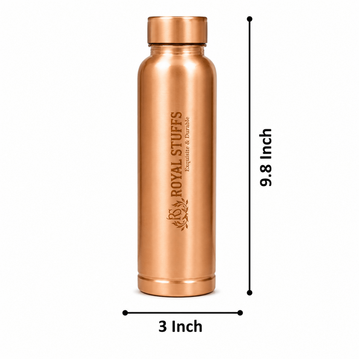 ROYALSTUFFS Pure copper Drinkware Water Dispenser Hammered Finish- Ayurveda Health Healing 8 Liter Storage Container Tank with Set of 2 Tumbler Glasses and 1 copper Bottle - Royalstuffs.com