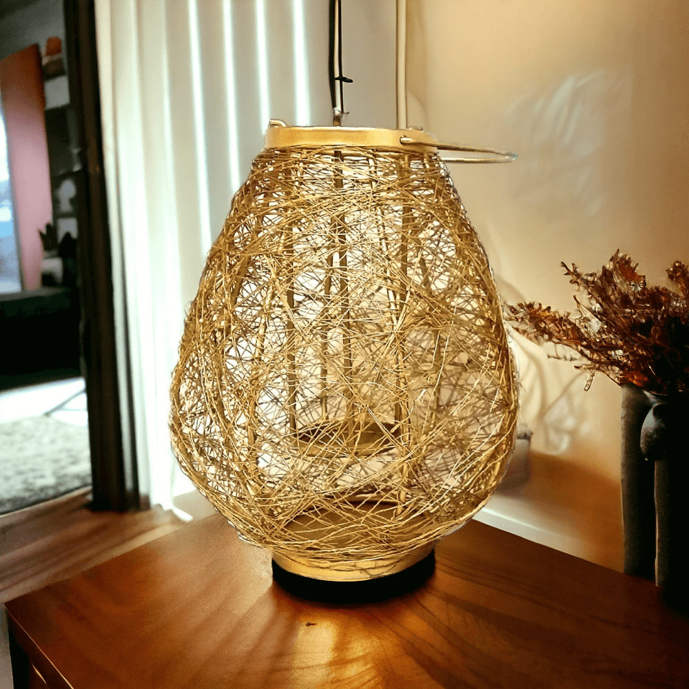 ROYALSTUFFS Shadow Lantern – Wire Mesh 8.5×6.5inches (Gold) - Royalstuffs.com