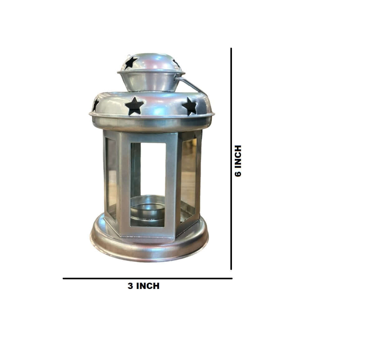 ROYALSTUFFS Trio Star Lantern – 6 inch Gold, Silver, Rose – 226 Gram Each - Royalstuffs.com