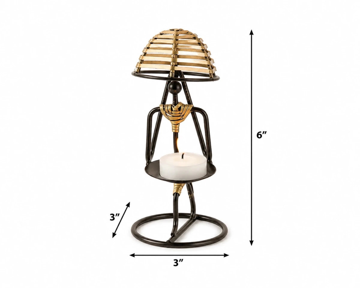 ROYALSTUFFS Umbrella Lady Tealight Holders (Set of 2) - Royalstuffs.com