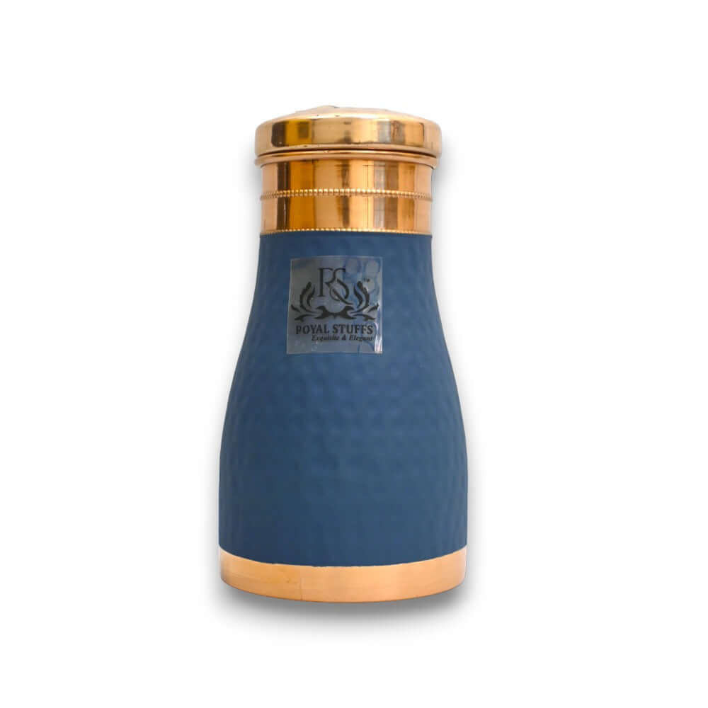 ROYALSTUFFS Water Bottle | Carafe Bottle in Hammered Blue Color 1000 ml Bottle - Royalstuffs.com