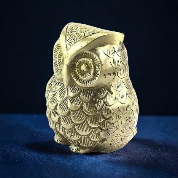 Set of 2 Brass Decorative Owl Showpiece - Royalstuffs.com