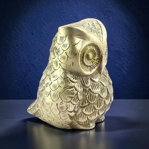 Set of 2 Brass Decorative Owl Showpiece - Royalstuffs.com