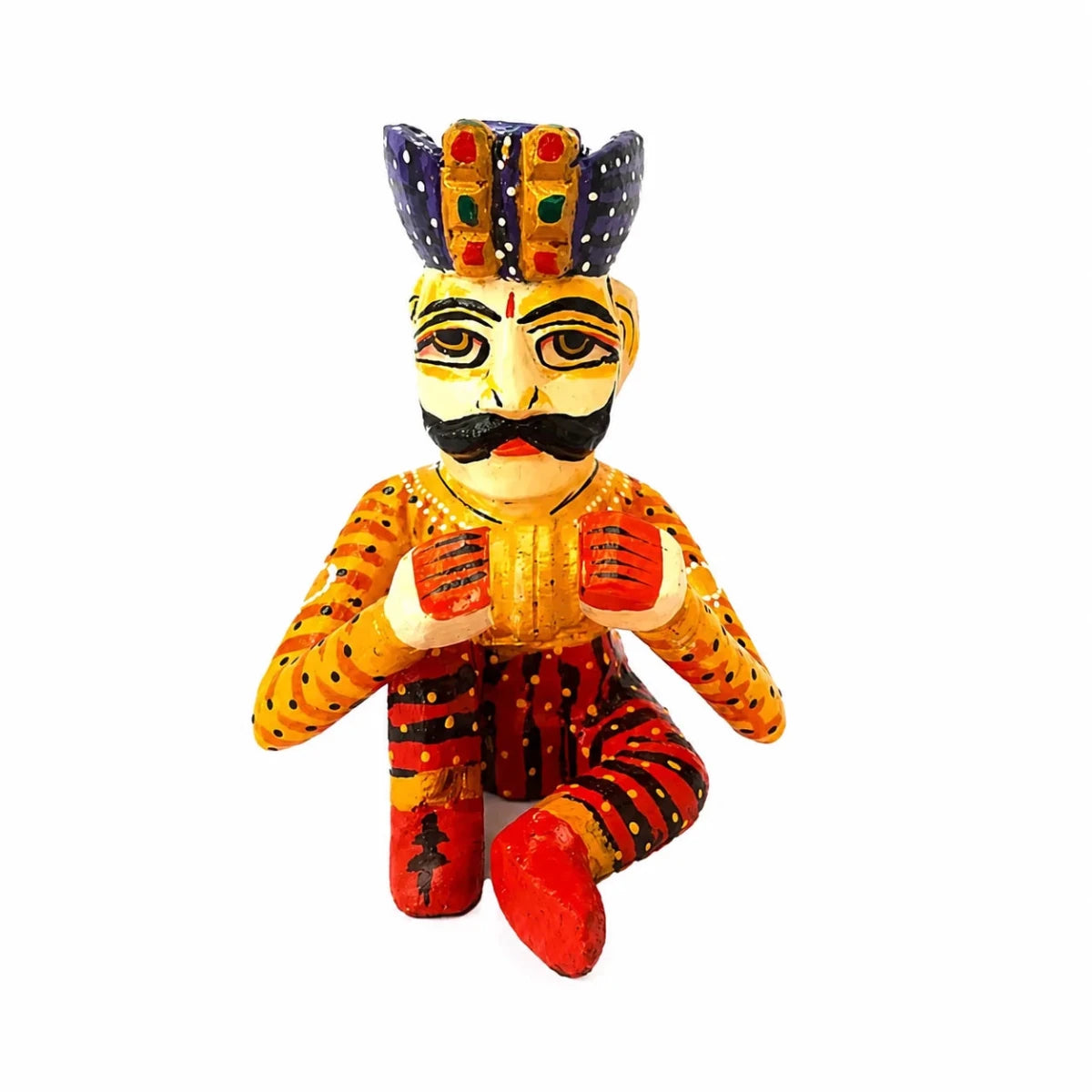 Set of 5 Royal Rajasthani Musician Wooden Showpiece - For Table & Home Decor - 6 Inch - Royalstuffs.com