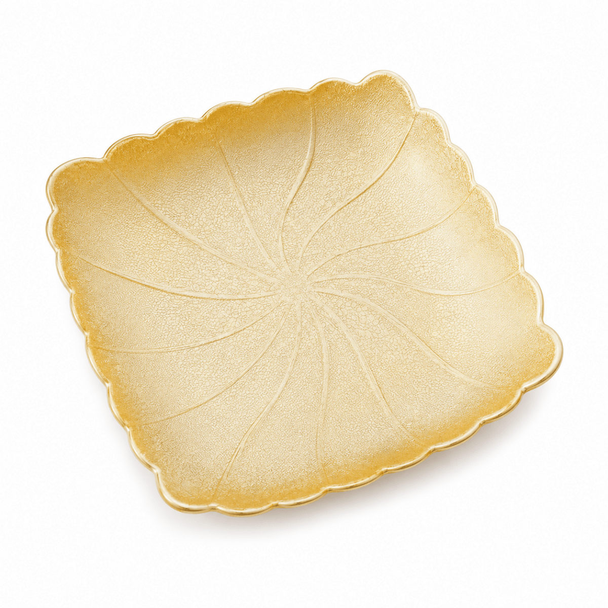 Square Zig Zag Serving Bowl - Golden - Royalstuffs.com
