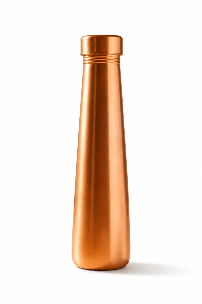 Tower Plain Shine Pure Copper Water Bottle - 700 ml - Royalstuffs.com