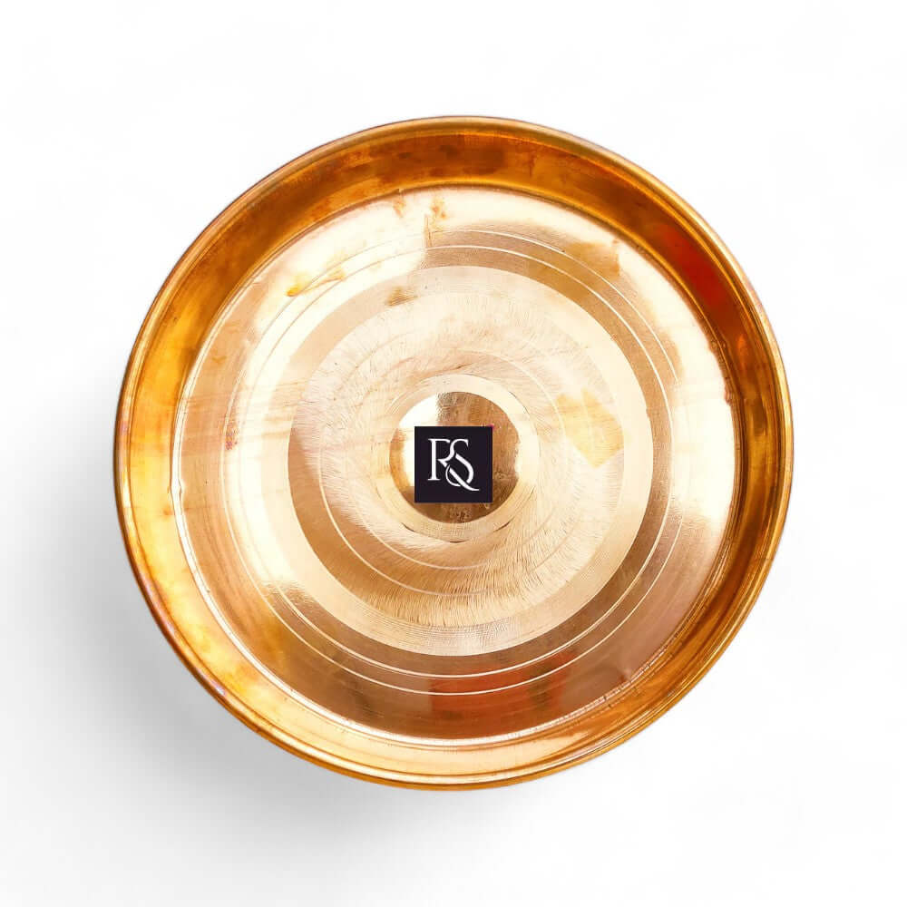 Traditional Design Pure Copper Plate with Circular Ring Design -10 inch Diameter - Royalstuffs.com