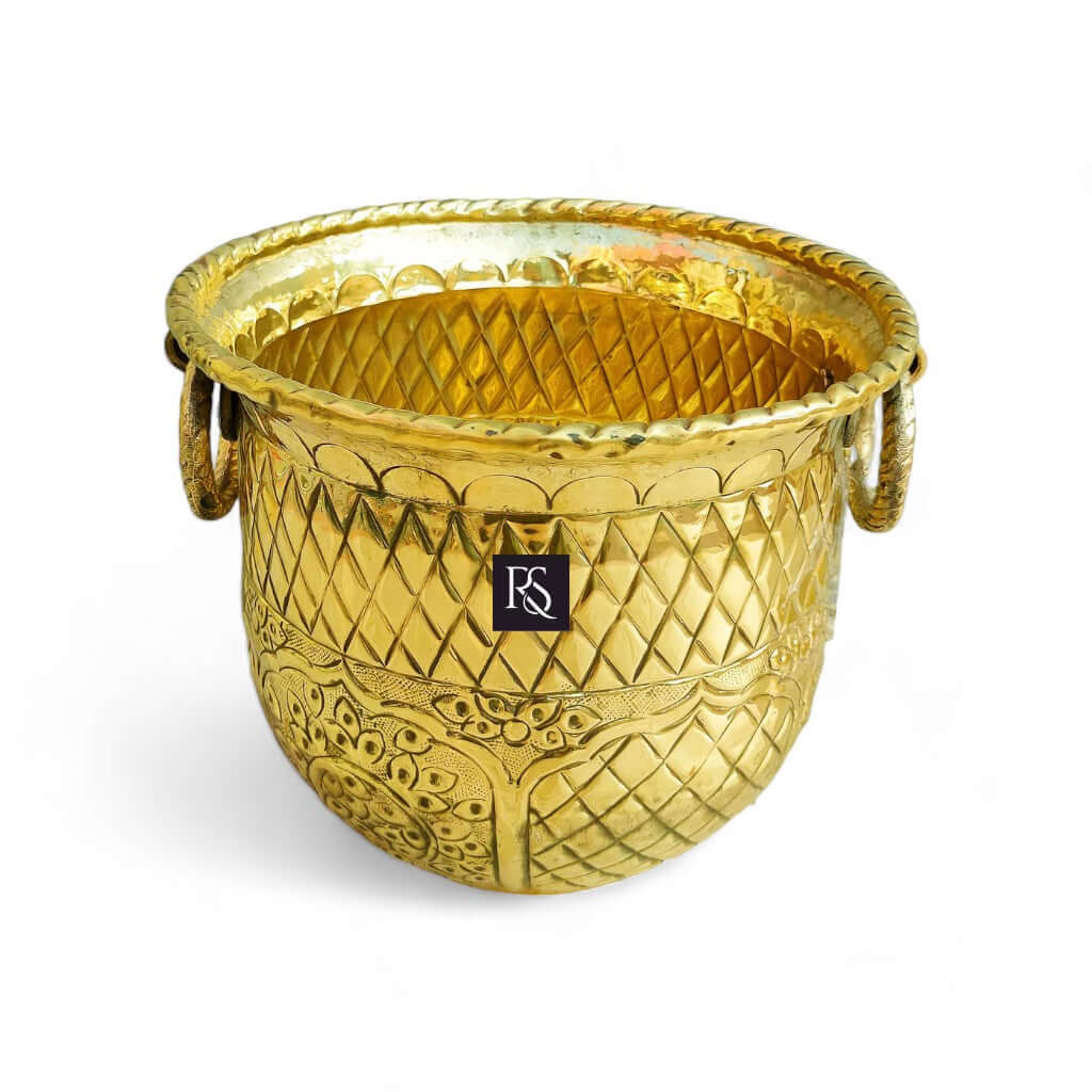 traditional shape brass planter for indoor & outdoor - Royalstuffs.com
