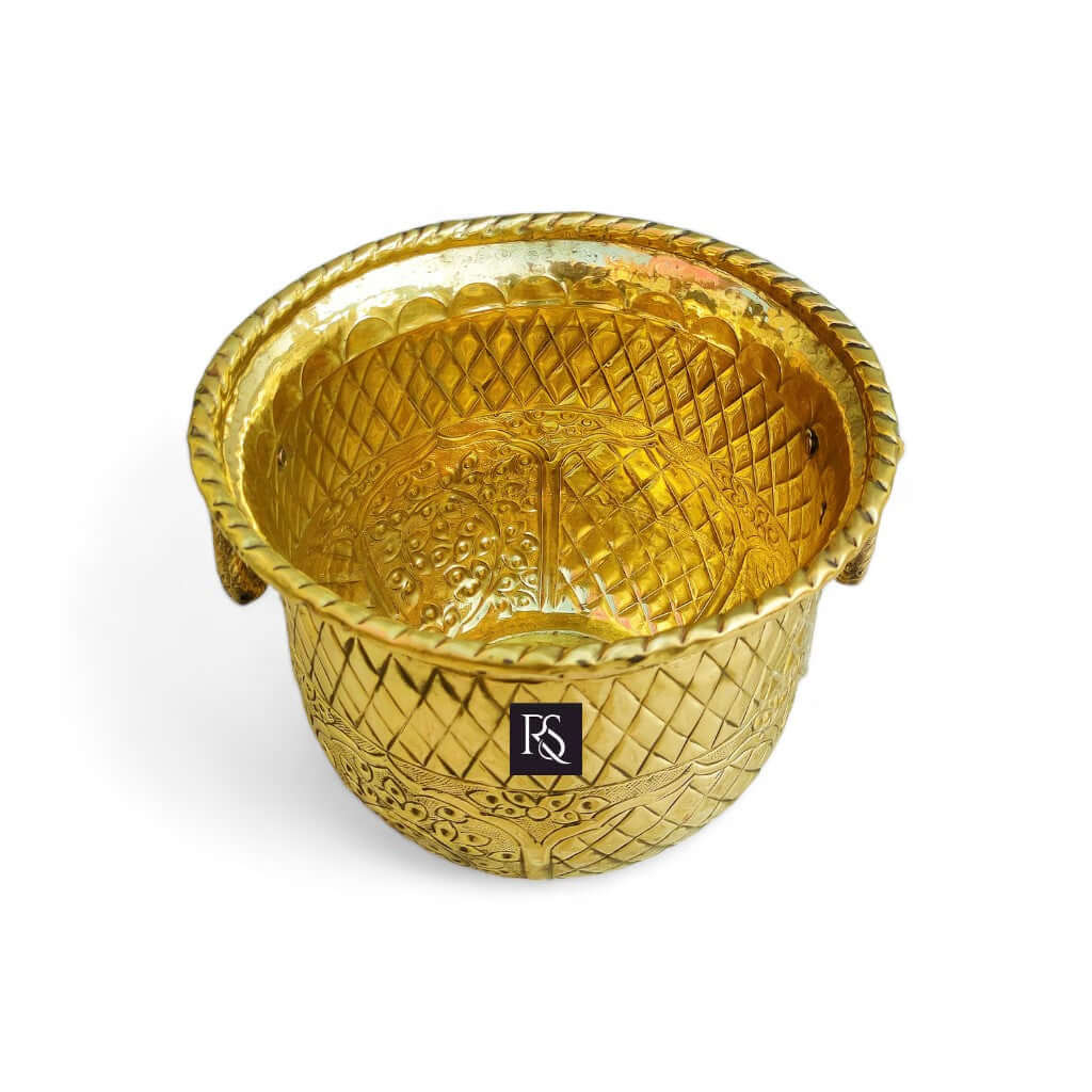 traditional shape brass planter for indoor & outdoor - Royalstuffs.com