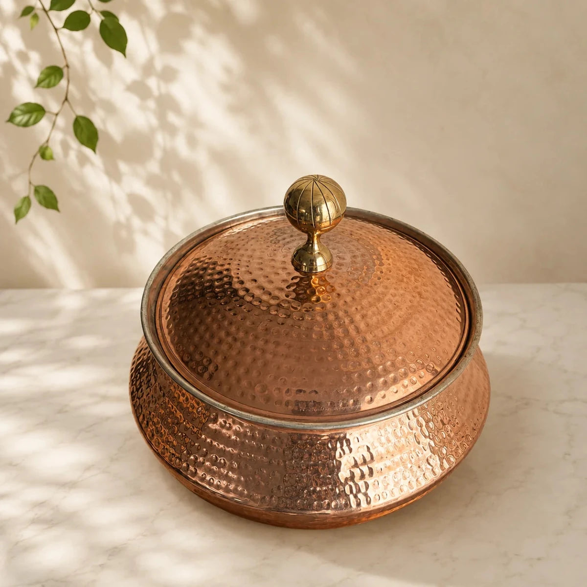 very heavy Pure Copper Handi / Degchi with Lid – 15L (15000ml) | Tin Lining Inside | Heavy-Duty Cookware & Serveware for Home, Hotel & Restaurants - Royalstuffs.com