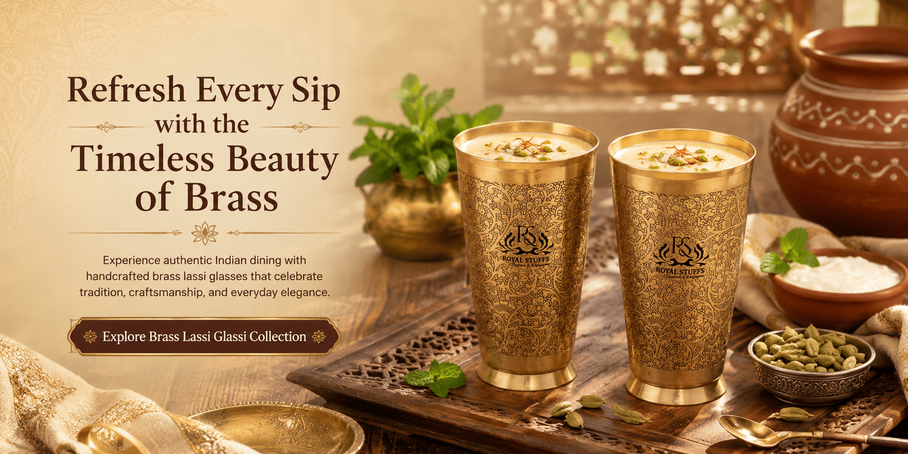 Benefits of Drinking Lassi in a Brass Glass: Tradition, Craftsmanship & Everyday Elegance - Royalstuffs.com