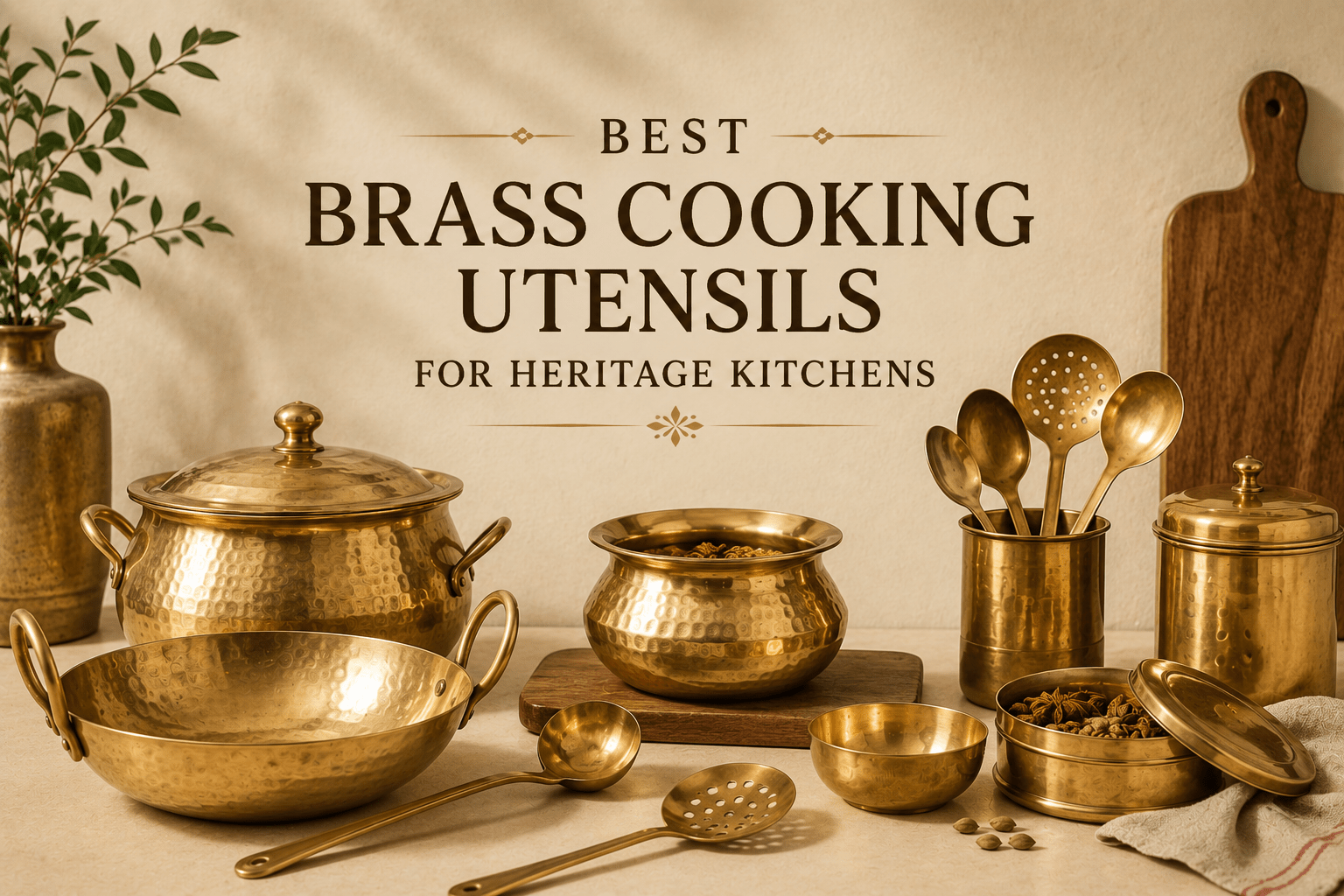 Best Brass Cooking Utensils for Heritage Kitchens | Traditional Kitchen Essentials - Royalstuffs.com