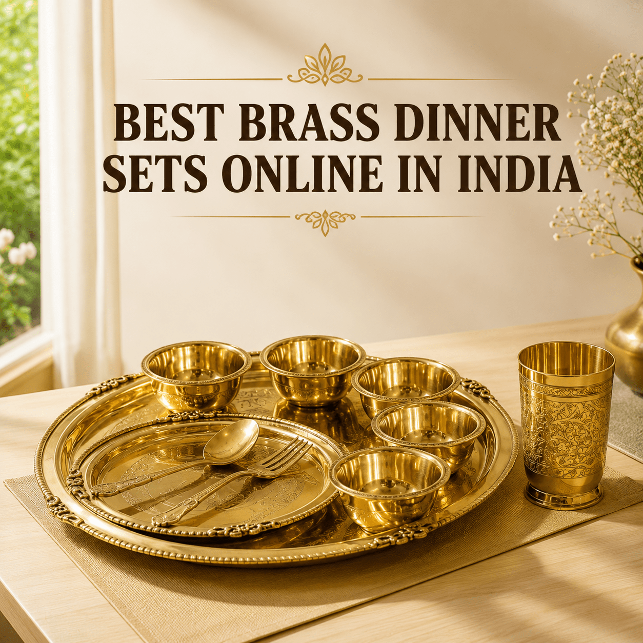 Best Brass Dinner Sets Online in India | Traditional Dining Collections - Royalstuffs.com