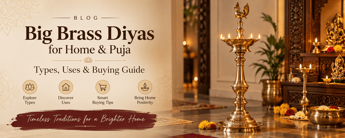 Big Brass Diyas for Home &amp; Puja: Types, Uses &amp; Buying Guide - Royalstuffs.com