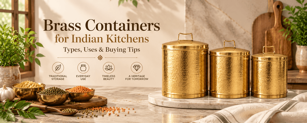 Brass Containers for Indian Kitchens: Types, Uses &amp; Buying Tips - Royalstuffs.com