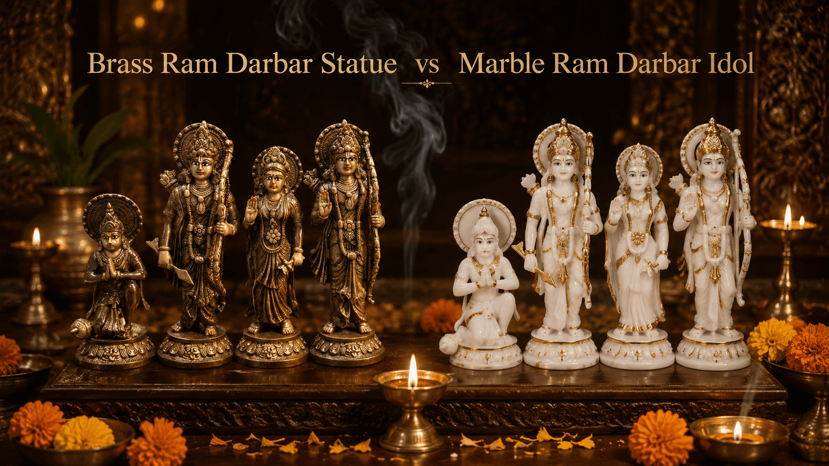 Brass Ram Darbar Statue vs Marble Ram Darbar Idol: Which One Should You Choose? - Royalstuffs.com