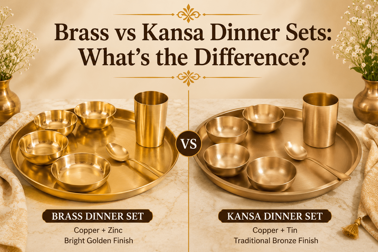 Brass vs Kansa Dinner Sets: What’s the Difference? - Royalstuffs.com