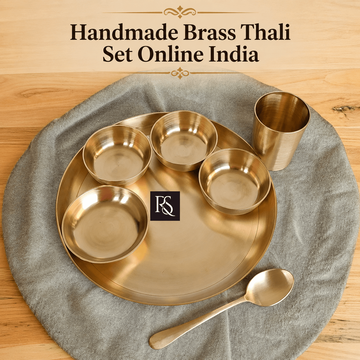Handmade Brass Thali Set Online India | Traditional Dining Collection - Royalstuffs.com
