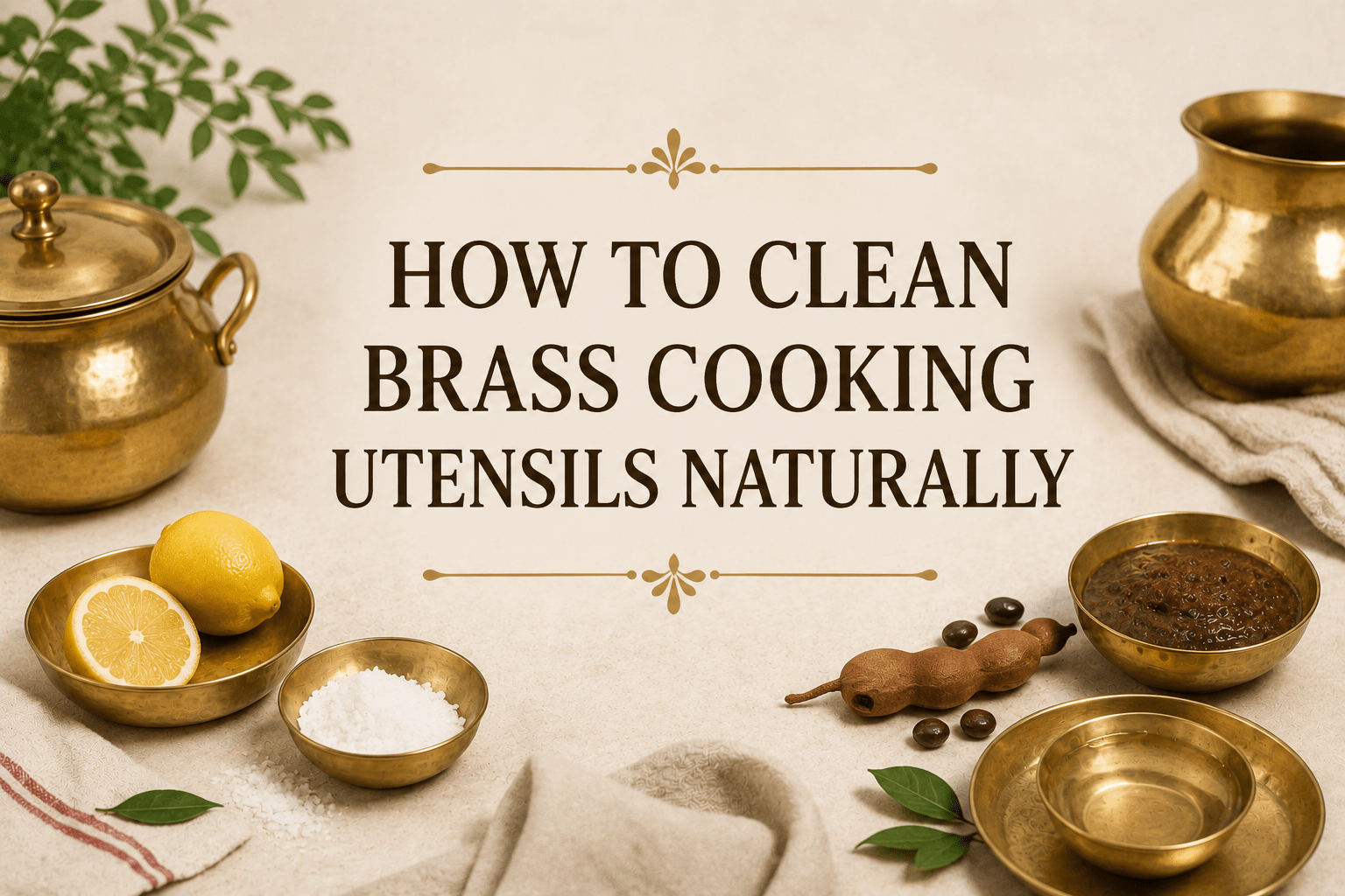 How to Clean Brass Cooking Utensils Naturally | Easy Brass Care Guide - Royalstuffs.com