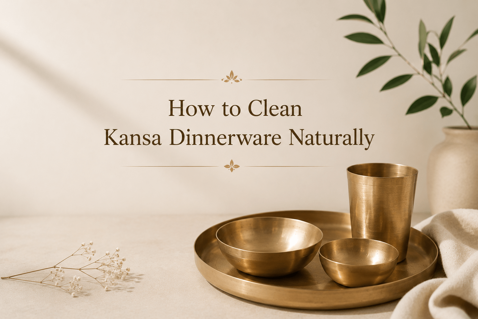 How to Clean Kansa Dinnerware Naturally | Simple Care Guide - Royalstuffs.com