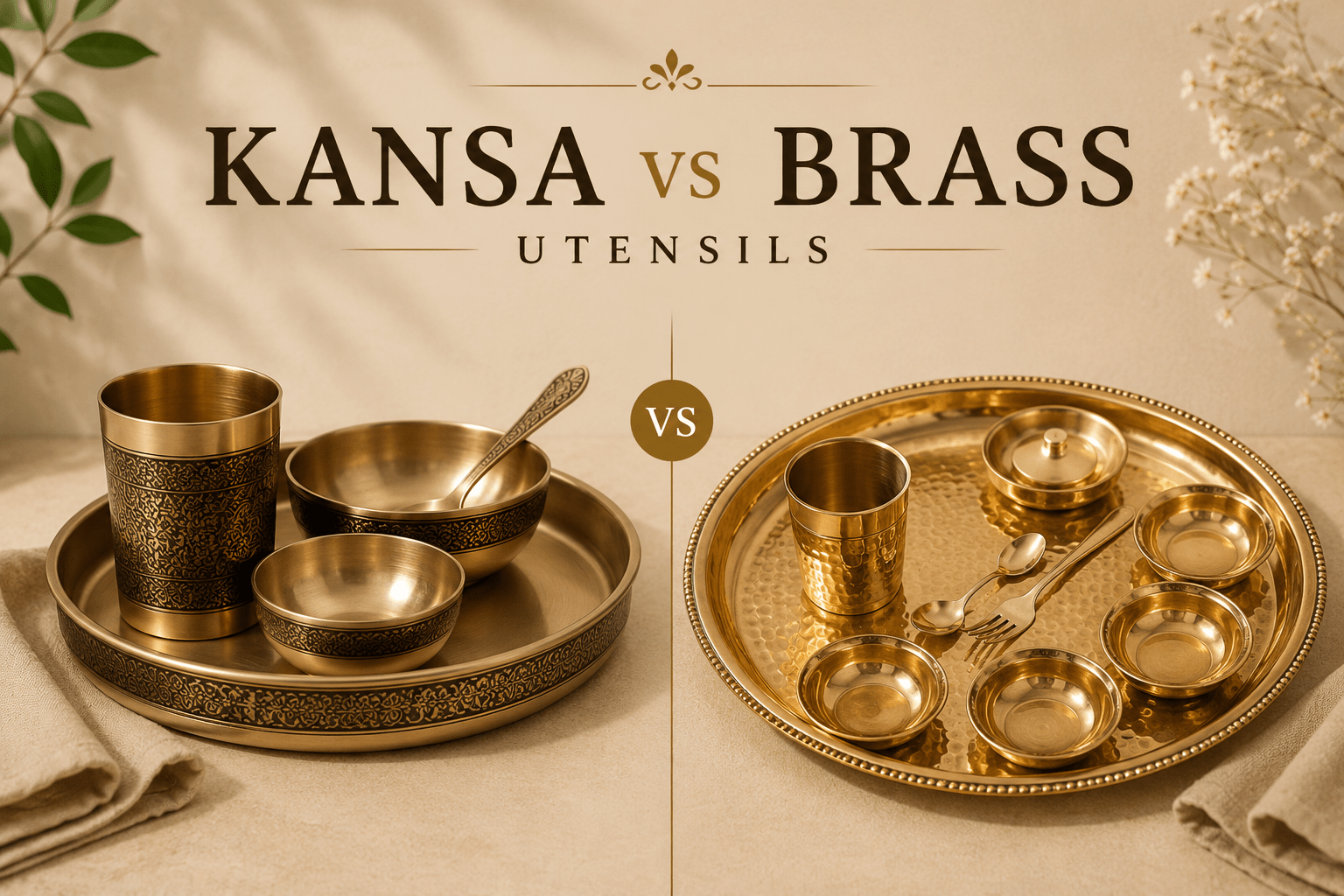 Kansa vs Brass Utensils | Which Is Better for Traditional Dining? - Royalstuffs.com
