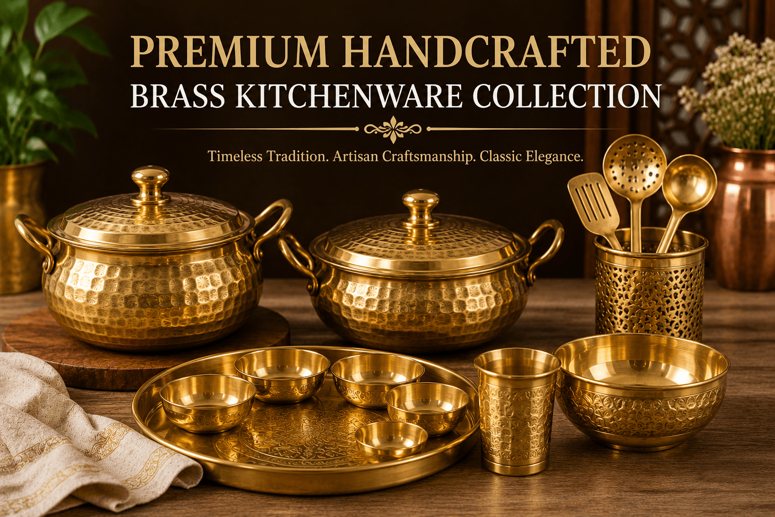 Premium Handcrafted Brass Kitchenware Collection | Traditional Kitchen Essentials - Royalstuffs.com