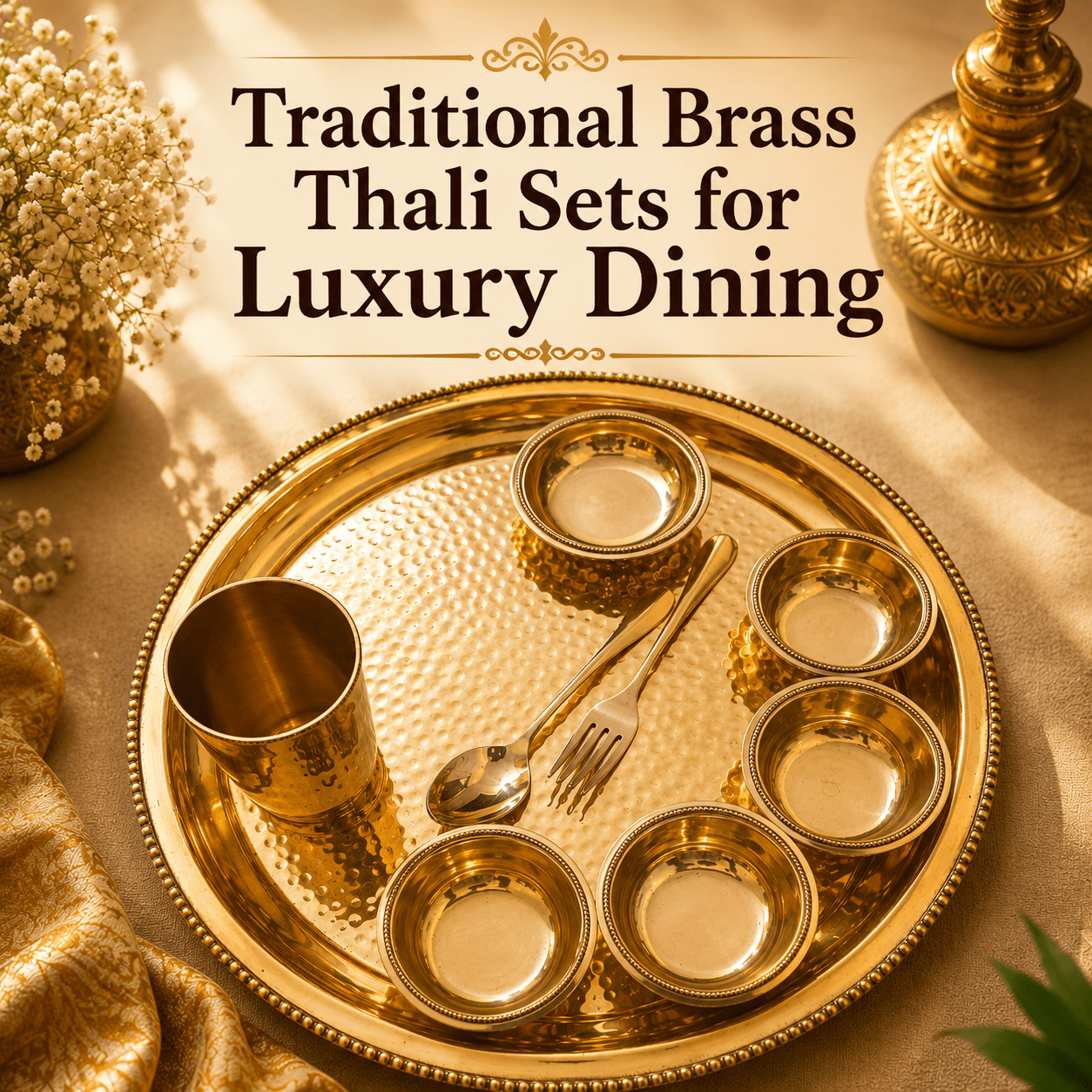 Traditional Brass Thali Sets for Luxury Dining | Timeless Elegance for Your Table - Royalstuffs.com